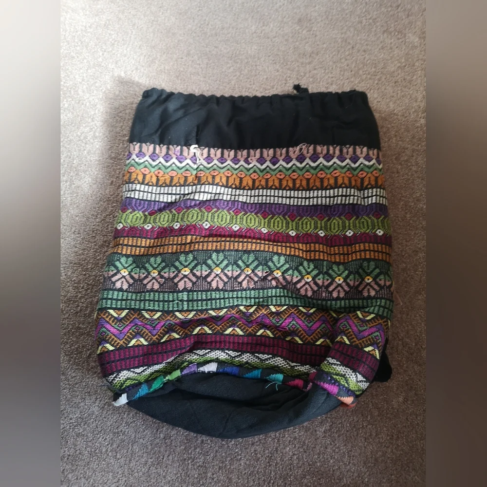 3/$45 Colorful Patterned Drawstring Bag - Picture 2 of 4